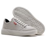 Tênis Couro Masculino Comfort Gelo 3026