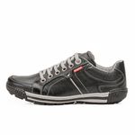 Sapatênis Masculino Couro Preto Comfort 3030