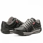 Sapatênis Masculino Couro Preto Comfort 3030
