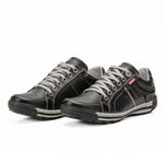 Sapatênis Masculino Couro Preto Comfort 3030