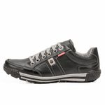 Sapatênis Masculino Couro Preto Comfort 3031