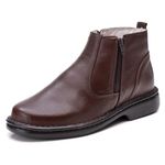 Botina Comfort Couro Café Floter Comfort 4002
