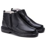 Botina Comfort Couro Preta Floter Comfort 4002