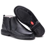 Botina Comfort Couro Preta Floter Comfort 4002
