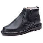 Botina Comfort Couro Preta Floter Comfort 4002