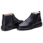 Botina Comfort Couro Preta Floter Comfort 4003