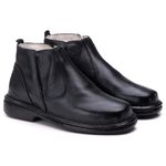 Botina Comfort Couro Preta Floter Comfort 4003