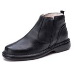 Botina Comfort Couro Preta Floter Comfort 4003