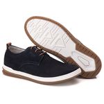 Sapatênis Masculino Couro Azul Navy Comfort 7000