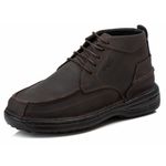 Bota Comfort Masculino em Couro Rústico Café
