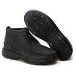 Bota Comfort Masculino em Couro Rústico Preto 8004