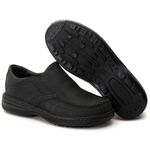 Sapato Comfort Masculino em Couro Rústico Preto 8005