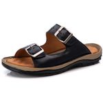 Chinelo Comfort Comfort Masculino em Couro Preto 805