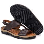 Chinelo Comfort Comfort Masculino em Couro Café 806