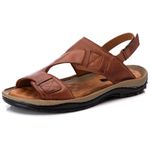 Chinelo Comfort Comfort Masculino em Couro Caramelo 806