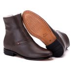 Bota Masculina Em Couro Mestiço Café Comfort 6501