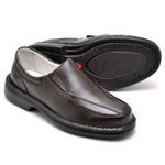 Sapato Comfort Masculino em Couro Café 2001