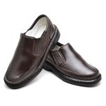 Sapato Comfort Masculino em Couro Café 2009