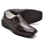 Sapato Comfort Masculino em Couro Café 2017