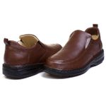 Sapato Comfort Masculino em Couro Café 8001