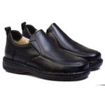 Sapato Comfort Masculino em Couro Preto 8001