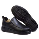 Sapato Comfort Masculino em Couro Preto 8001