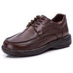 Sapato Comfort Masculino em Couro Café 8002