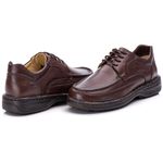 Sapato Comfort Masculino em Couro Café 8002