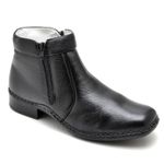 Botina Couro Floter Preto Comfort 1600