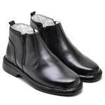 Botina Comfort Couro de Carneiro Preta Comfort 4000