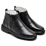 Botina Comfort Couro de Carneiro Preta Comfort 4001