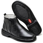 Botina Comfort Couro de Carneiro Preta Comfort 4001