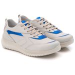 Tênis Feminino Couro Branco/Azul TF210