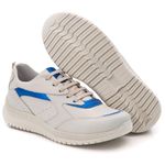 Tênis Feminino Couro Branco/Azul TF210