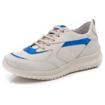 Tênis Feminino Couro Branco/Azul TF210