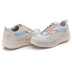 Tênis Feminino Couro Branco/Azul Claro TF210