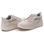 Tênis Feminino Couro Branco/Dourado TF210