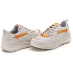 Tênis Feminino Couro Branco/Azul Laranja TF210