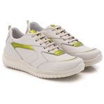 Tênis Feminino Couro Branco/Verde TF210