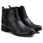 Bota Feminina em Couro Preta F252