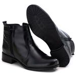 Bota Feminina em Couro Preta F252