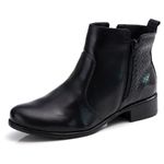 Bota Feminina em Couro Preta F252