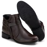 Bota Feminina em Couro Café F254