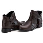 Bota Feminina em Couro Café F254