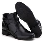 Bota Feminina em Couro Preta F254