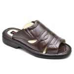 Chinelo Comfort Comfort Masculino em Couro Café 2600