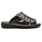 Chinelo Comfort Comfort Masculino em Couro Preto 2600