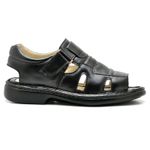 Sandália Comfort Masculino em Couro Preto 3600