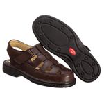 Sandália Comfort Comfort Masculino em Couro Café 3602