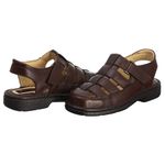 Sandália Comfort Comfort Masculino em Couro Café 3602